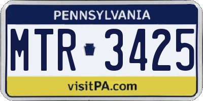 PA license plate MTR3425