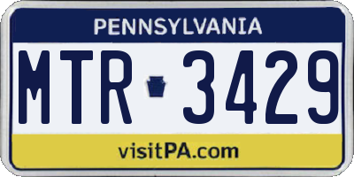 PA license plate MTR3429