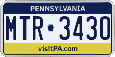 PA license plate MTR3430