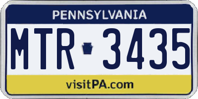 PA license plate MTR3435
