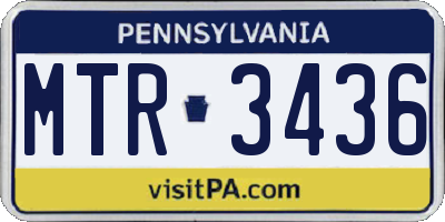 PA license plate MTR3436