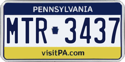 PA license plate MTR3437