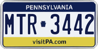PA license plate MTR3442
