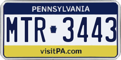 PA license plate MTR3443