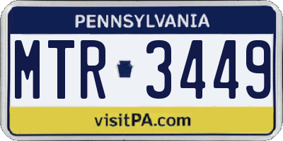 PA license plate MTR3449