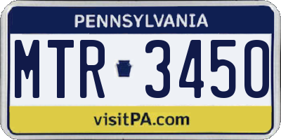 PA license plate MTR3450