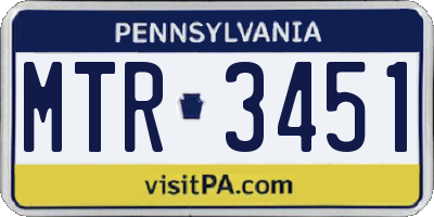 PA license plate MTR3451