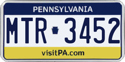 PA license plate MTR3452