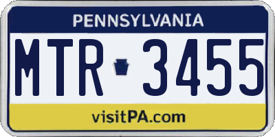 PA license plate MTR3455