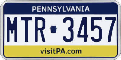 PA license plate MTR3457