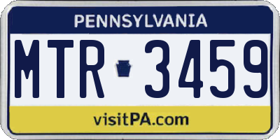 PA license plate MTR3459