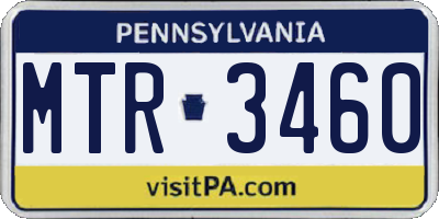 PA license plate MTR3460