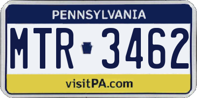 PA license plate MTR3462