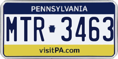 PA license plate MTR3463