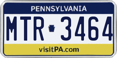 PA license plate MTR3464