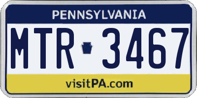 PA license plate MTR3467