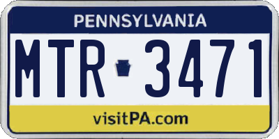 PA license plate MTR3471