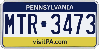 PA license plate MTR3473