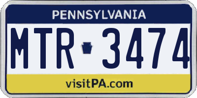 PA license plate MTR3474