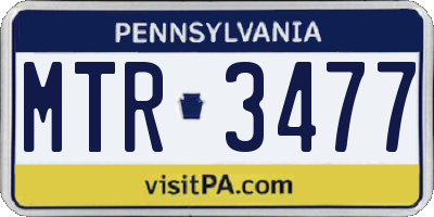 PA license plate MTR3477