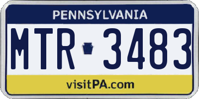 PA license plate MTR3483