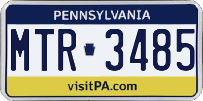 PA license plate MTR3485