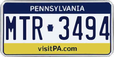 PA license plate MTR3494