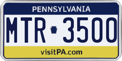 PA license plate MTR3500