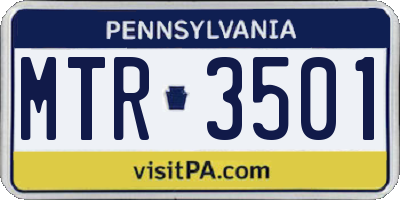 PA license plate MTR3501