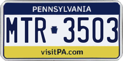 PA license plate MTR3503