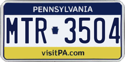 PA license plate MTR3504