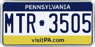 PA license plate MTR3505