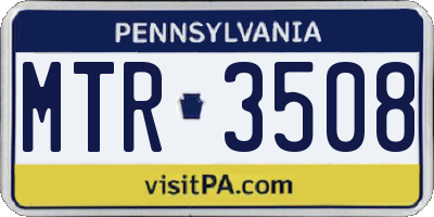 PA license plate MTR3508