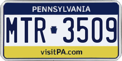 PA license plate MTR3509