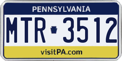 PA license plate MTR3512