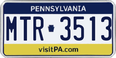 PA license plate MTR3513