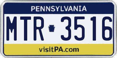 PA license plate MTR3516