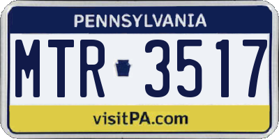 PA license plate MTR3517