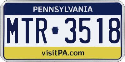 PA license plate MTR3518