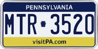 PA license plate MTR3520