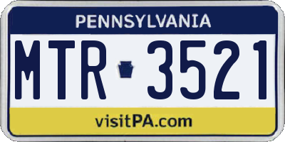 PA license plate MTR3521