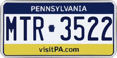 PA license plate MTR3522