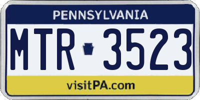 PA license plate MTR3523