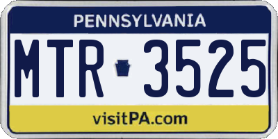 PA license plate MTR3525