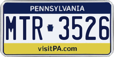 PA license plate MTR3526