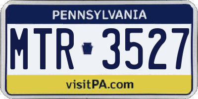 PA license plate MTR3527
