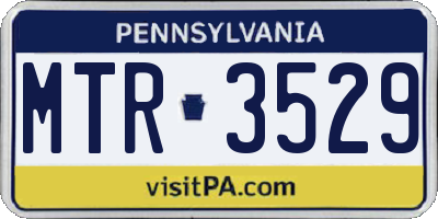 PA license plate MTR3529