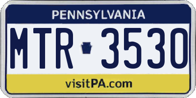 PA license plate MTR3530