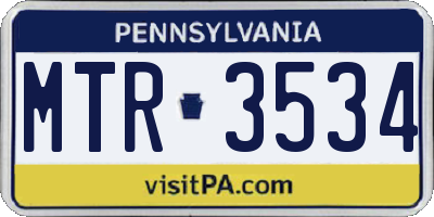 PA license plate MTR3534