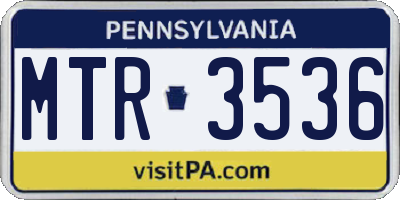 PA license plate MTR3536